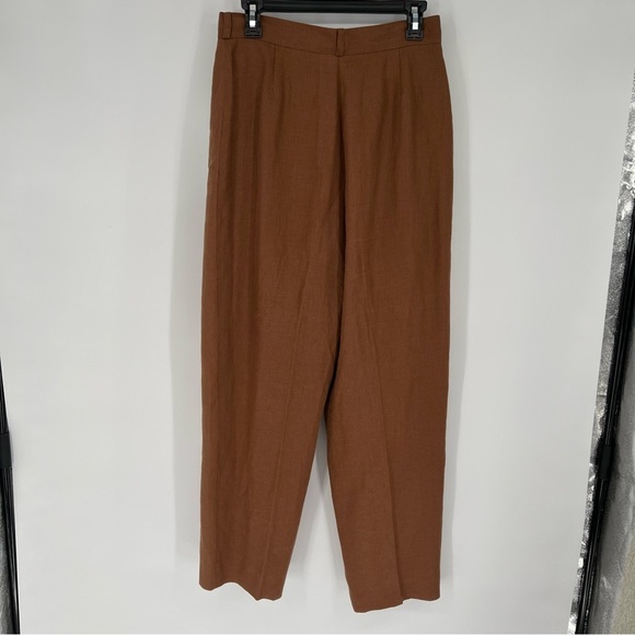 Vintage Linen Brown Gold Hardware Emblem Suit Blazer and Slacks - Picture 8 of 16